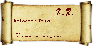 Kolacsek Rita névjegykártya