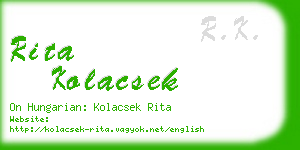 rita kolacsek business card